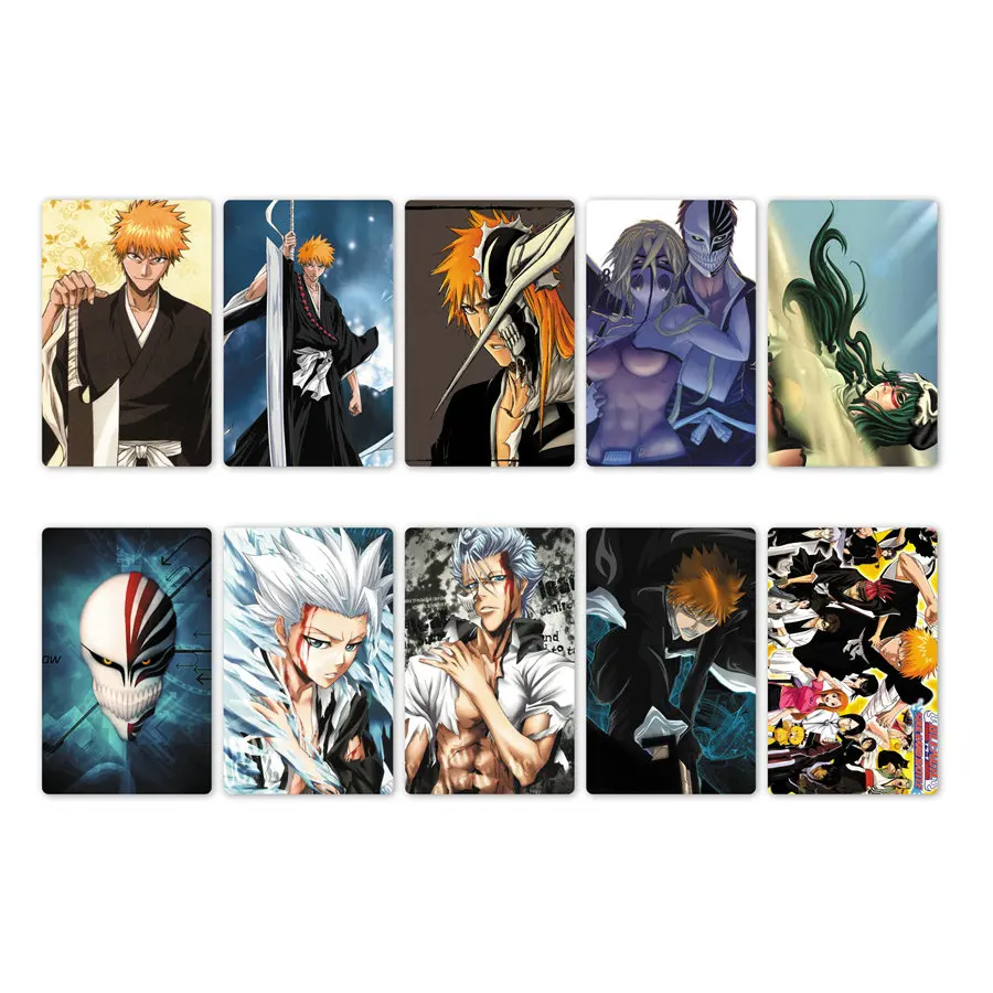 

10pcs New Arrived Bleach Anime Card Stickers DIY Waterproof Scrub Card Sticker Kids Toy Stickers
