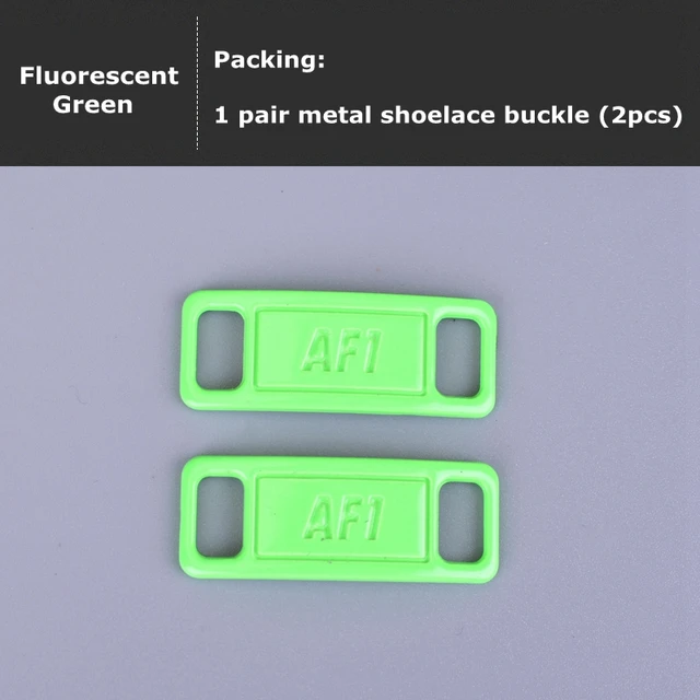 Air Force One Shoelace Buckle Metal Shoelaces AF1 Shoe Accessories Metal Lace Lock Sneaker Kits Metal Lace Buckle Fluorescent green