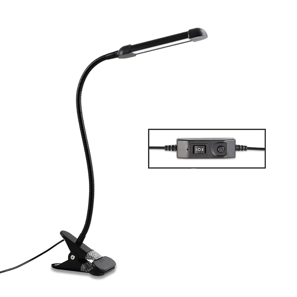 Black USB питание 6 Вт Светодиодная регулируемая настольная лампа три цвета температуры клип на кровать лампа металлический шланг освещение для комнаты в общежитии чтение работа - Цвет корпуса: Black