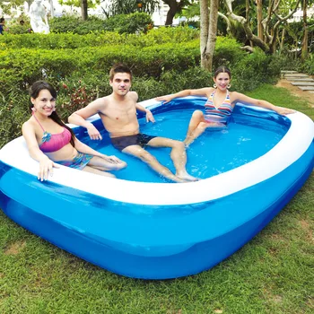 

1Pcs PVC Children Swimming Pool Inflatable Square Shape Kids Paddling Pools Home Use Kids Bath Swim Pool Large Size