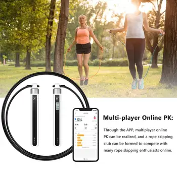 Smart Rope with APP Data Analysis USB Training Skipping Rope Wire Rope Bluetooth Control Fitness