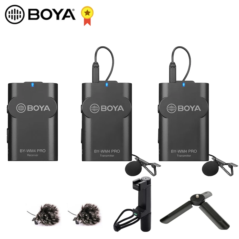 BOYA BY WM4 Pro 60M беспроводной видео аудио запись микрофон для зеркальной цифровой