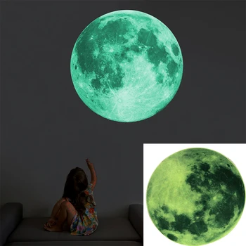 

NICEYARD Luminous Moon Refrigerator Stickers Glow In The Dark DIY 3D Wall Stickers for Kids Room Bedroom Home Decors Wallpapers