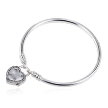 Аутентичный 925 пробы Серебряный браслет замок ваше обещание змея цепь браслет подходит для женщин бисера Шарм DIY ювелирные изделия