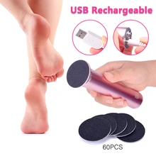 USB Rechargeable Wireless Electric Foot File Cuticle Callus Remover Machine Pedicure Tools Foot Heel Care Tool With Sandpaper