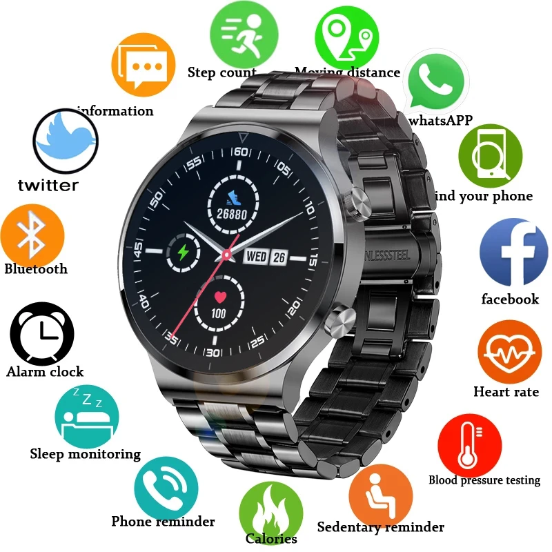 2022 Men Smart Watch Support Hebrew Heart Rate Monitoring Luxurious Answer Call dial Call Men smartwatch For Huawei watch gt2