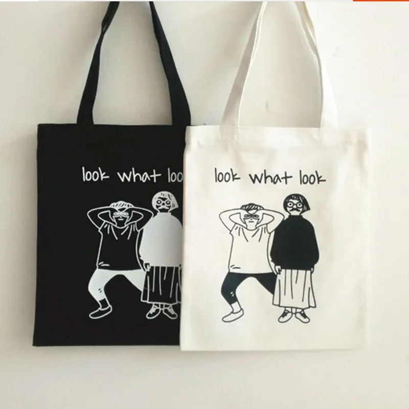 

2019 Simple Lettered See What Styles Canvas Bag Street Snap Cloth Bag Design Environmentally Friendly Shopping Bag