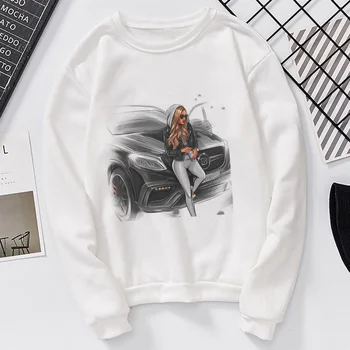 

New Women Sweatshirt Fashionable Long Sleeve Casual Printed Sexy Cool Girl In The Car Hoodies Clothing 2020 Winter Hoodie Tops