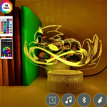 

Smart Phone Control Game Character 3D Sonic Strike Dash Lamp LED Bulb Touch Remote Acrylic Plate Gift for Children Nightlight