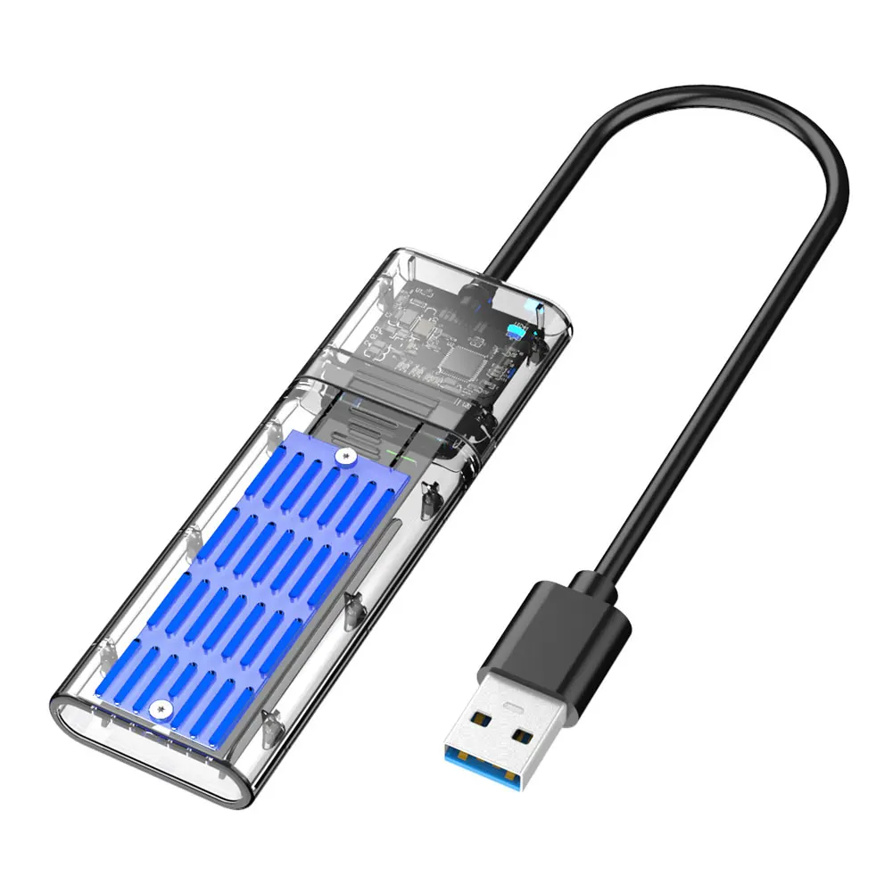 M2 SSD Case Replacement M.2 to USB 3.0 NGFF SATA B Key Mobile Hard Drive Disk Enclosure Box with LED Signal Light box hdd external HDD Box Enclosures