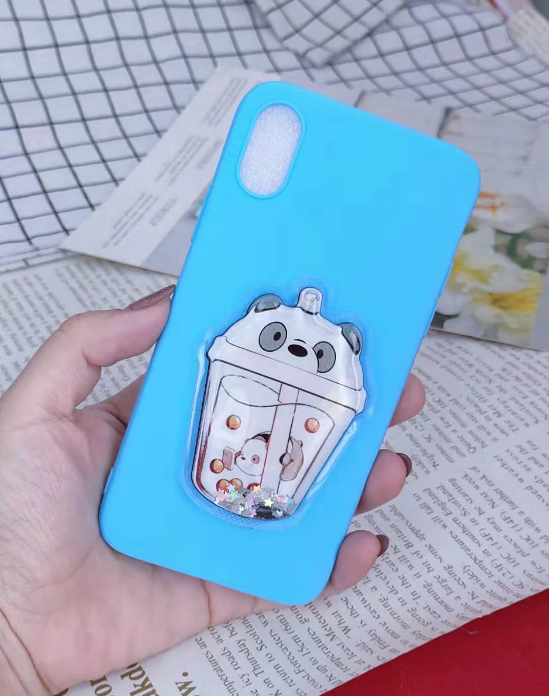 Милый чехол из ТПУ для samsung Galaxy J2 Pro J3 J4 Plus J5 J6+ J7 Neo NXT J8 с милым мягким медведем - Цвет: WhiteBear SKY Blue