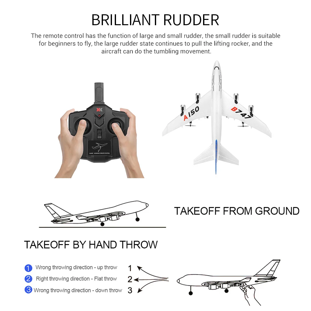 XK A150 Airbus B747 модель самолета RC EPP самолет 2,4G 3CH RTF Радио пульт дистанционного управления размах крыльев самолет с ДУ дроны игрушка-Планер для мальчика