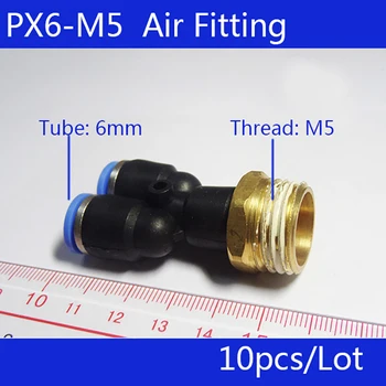 

High quality 10Pcs PX6-M5, Pneumatic M5 Thread 6mm Push In Y Shape Quick Connector