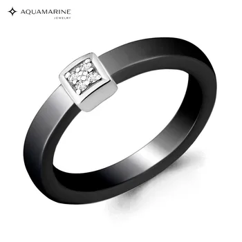 

Rings with ceramic AQUAMARINE ceramics, cubic zirconia, silver 925