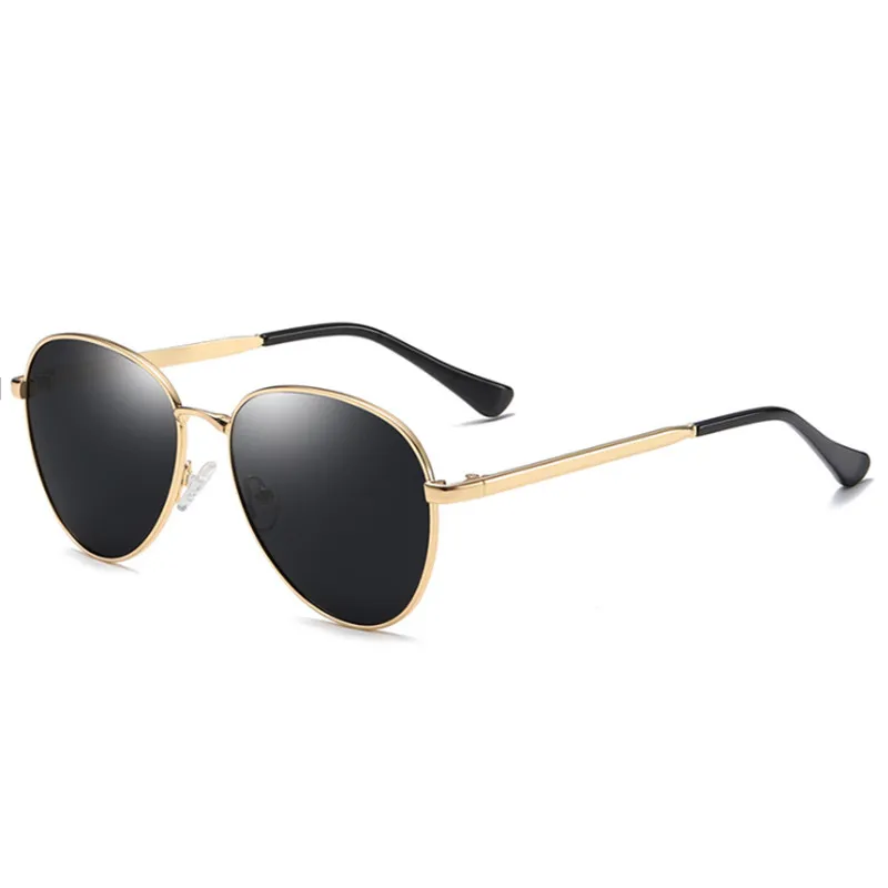 YOOSKE Pilot зеркальные солнцезащитные очки, поляризованные, для женщин, мужчин, фирменный дизайн, металлические солнцезащитные очки, Ретро стиль, для девушек, для улицы, для вождения, очки UV400 - Цвет линз: GOLD