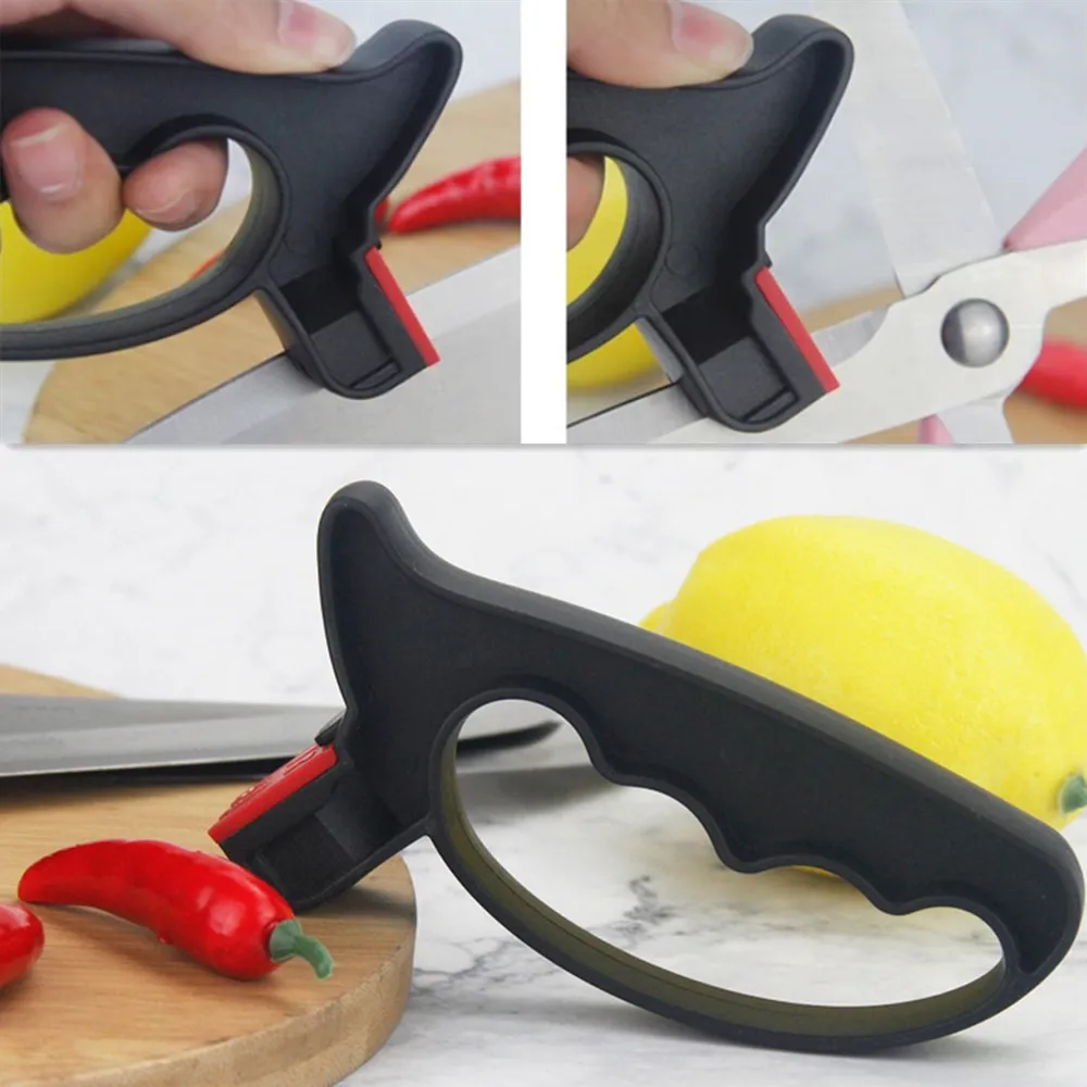 

Professional 2 in 1 Mini Handheld Scissors Knife Blade Cutter Sharpener Home Practical Blade Sharpener Kitchen Accessories