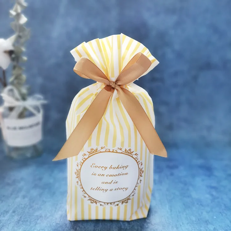 10PCSNew Year Christmas Bag Christmas Gift Bag Candy Cookies Plastic Bag for Packaging Food Gift Drawstring Drawstring Pocket - Color: Christmas bag-13