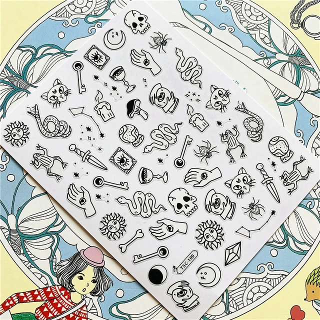 TSC-293 TSC-287 Japanese cartoon anime clown character 3D Back glue Nail Art Stickers Decals Sliders Nail ornament decoration TSC-109 N