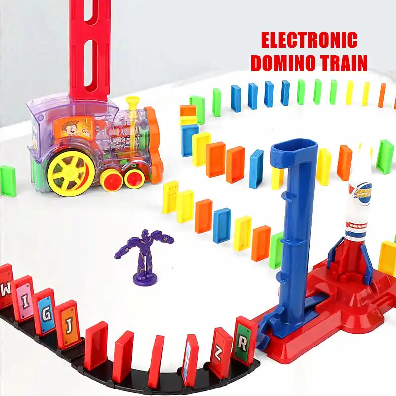 Enfants Jouets Cadeaux D Anniversaire De Noel Pour Les Enfants De Plus De 3 Ans Domino Train Blocs De Jeu Aliexpress
