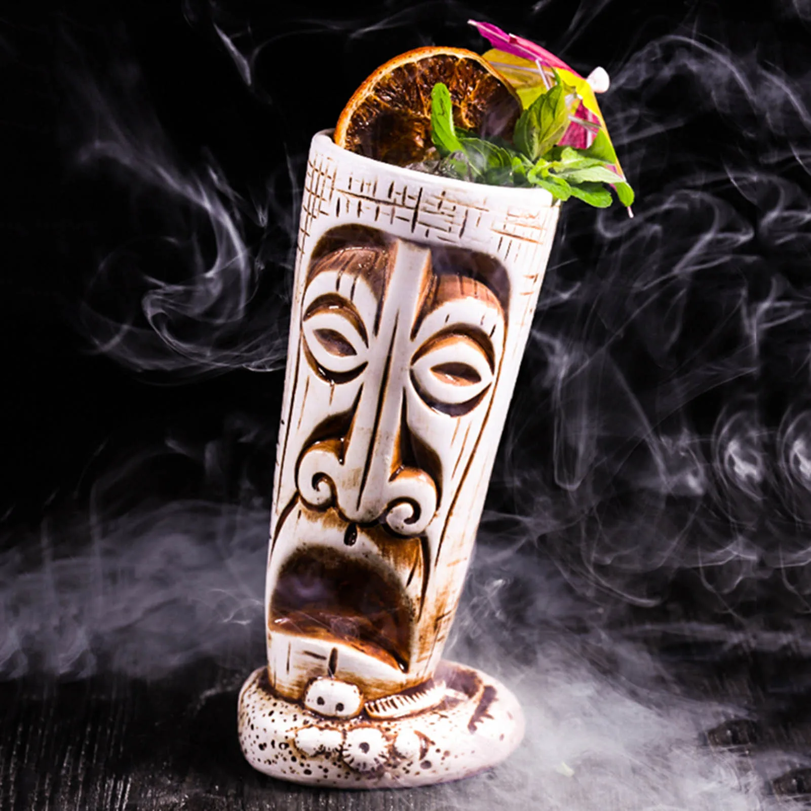 

Гавайские винные кружки Tiki, коктейльная чашка для виски, кружка для пива и напитков, 450-600 мл, кружка для вина, керамическая чашка для сока, утолщенная кружка Tiki, аксессуары для бара