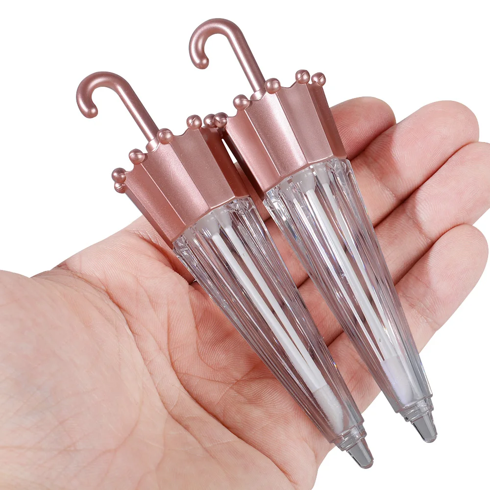 

1pcs 5.5ml Creative Umbrella Shaped Empty Lip Gloss Tube Lip Glaze Containers Refillable Cosmetic Bottle DIY Vials Rose Gold