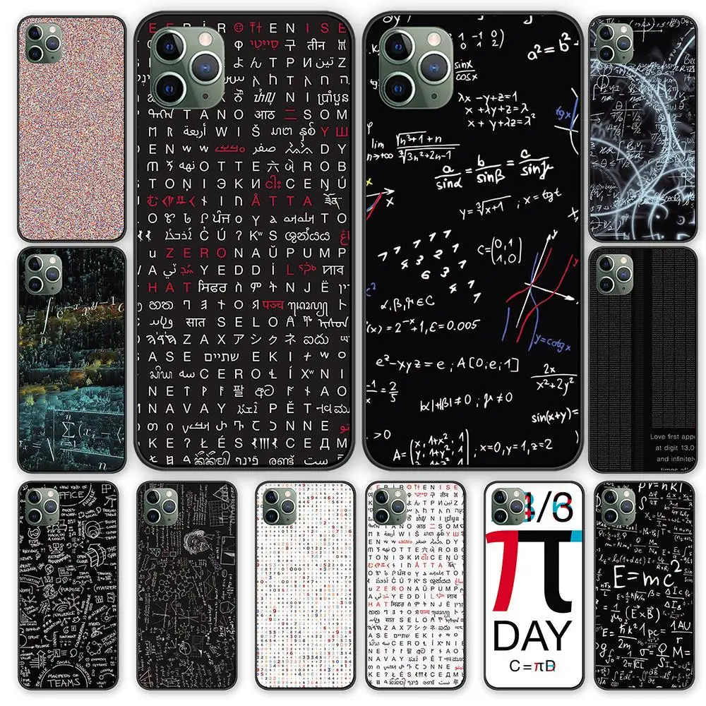 Maths Formula Digits Pi черный чехол ТПУ для iPhone 5 5S 6 6s 7 8 Plus X XS XR 11 Pro Max | Мобильные телефоны и