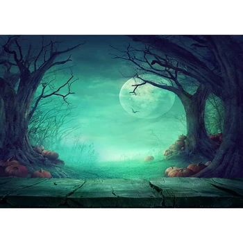 

Halloween Backdrop Mysterious Forest Pumpkin Moon Night Baby Portrait Backdrops Vinyl Photography Background For Photo Studio