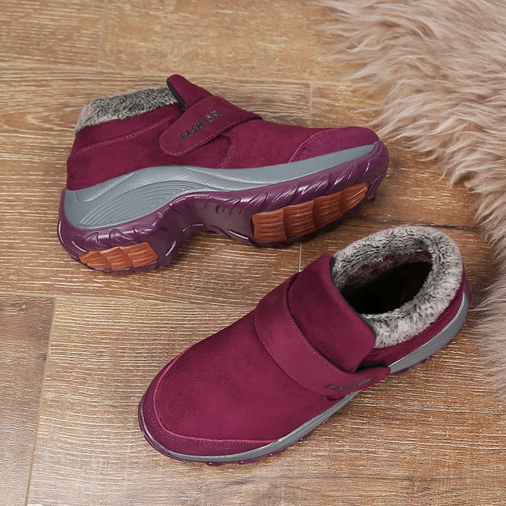 SAGACE/женские зимние ботинки; модная теплая плюшевая повседневная обувь; женские кроссовки; зимние ботинки на меху; резиновая подошва; безопасная высокая женская обувь