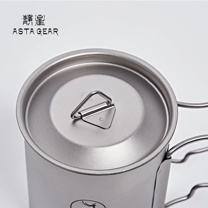 ASTA GEAR чистая титановая чашка для воды титановая чайная чашка, кофейная чашка для вареной воды легкий портативный открытый горный кемпинг 450 мл