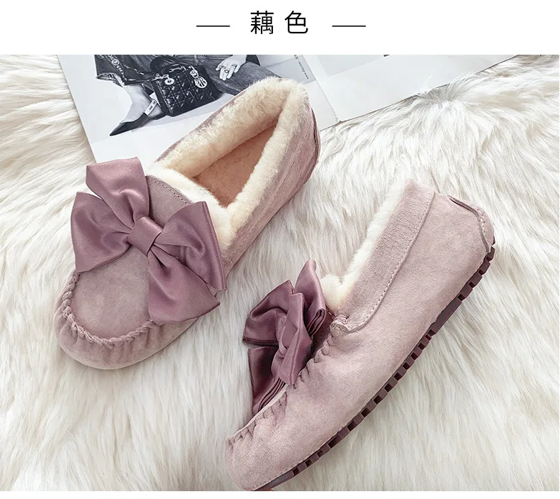 Women 100% Natural Fur brand Shoes Moccasins Loafers Soft Genuine Leather Leisure Flats Female Casual Footwea