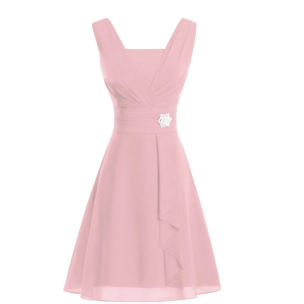 Платье женское с завышенной талией элегантное короткое свадебное формальное