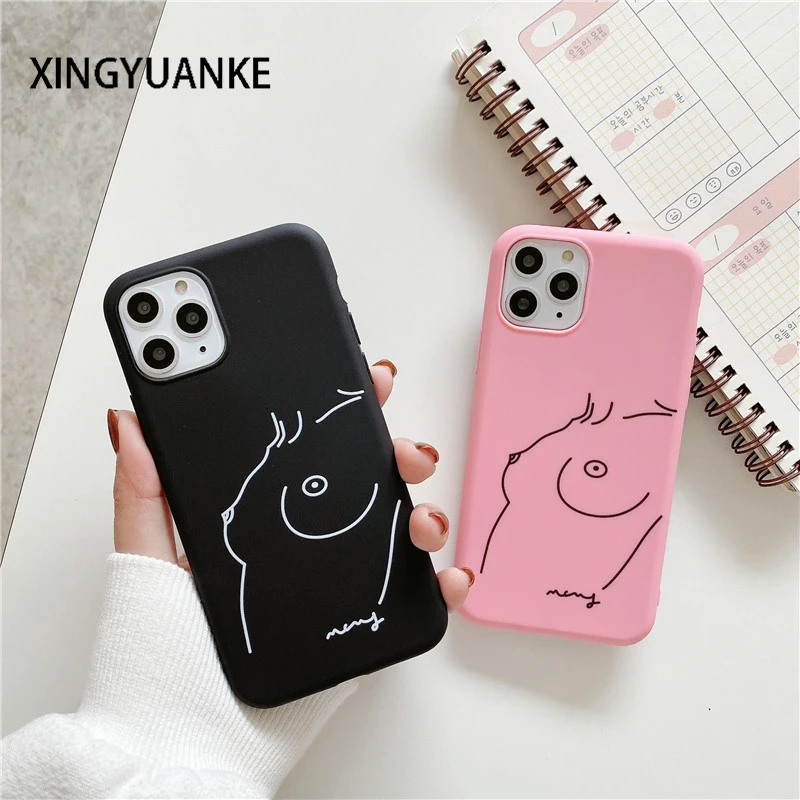 Art Boobs Line Slim Phone Cover For iPhone 11 13 12 Pro Max Mini 6 6S 7 8 Plus SE 2020 XR X XS Max 5 5S Soft Silicone TPU Case iphone 13 pro max wallet case