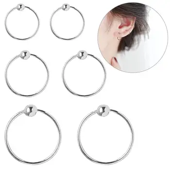 

3 Pairs Sterling 925 Silver Earrings Fashion Simple Hoop Earrings Nose Ring Hoop Fashion Jewelry for Women Girls