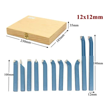 

11pcs 12mm Metal Carbide CNC Lathe Tools Carbide Brazed Tipped Cutter Tool Bit Cutting Kit Welding Turning Tool Holder Set