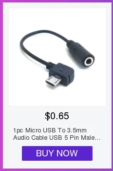 1pc Micro USB To 3.5mm Audio Cable USB 5 Pin Male To 3.5mm Female Aux Audio Sync Headphone Adapter Cable For Nokia
