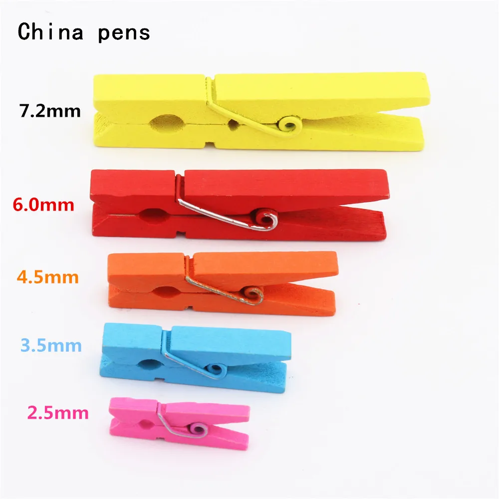 Wooden Clips 2.5mm 3.5mm 4.5mm 6.0mm 7.2mm Photo Clips Clothespin Craft Decoration School Office clips wooden clips