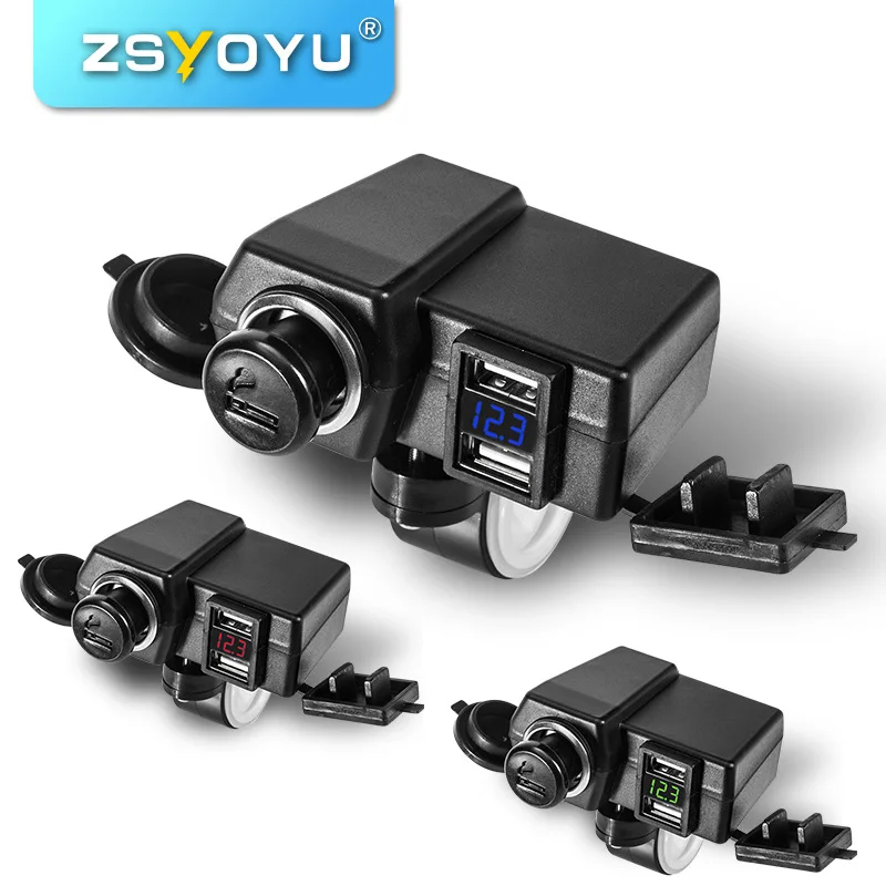 

Motorcycle Modified Car Mounted Cellphone USB Charger with Switch 12v Waterproof Multi-functional Fast-Charging Cigarette Lighte