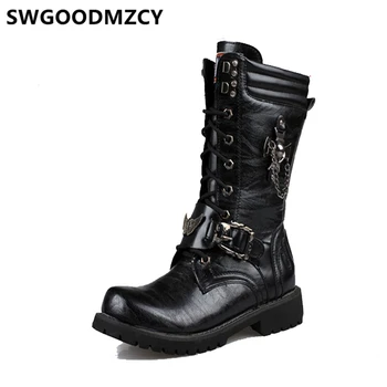 

Military Boots Men Riding Leather Boots Men Designer Shoes Men Cowboy Boots Mens Zapatillas Mujer Casual Luxury Brand Big Size