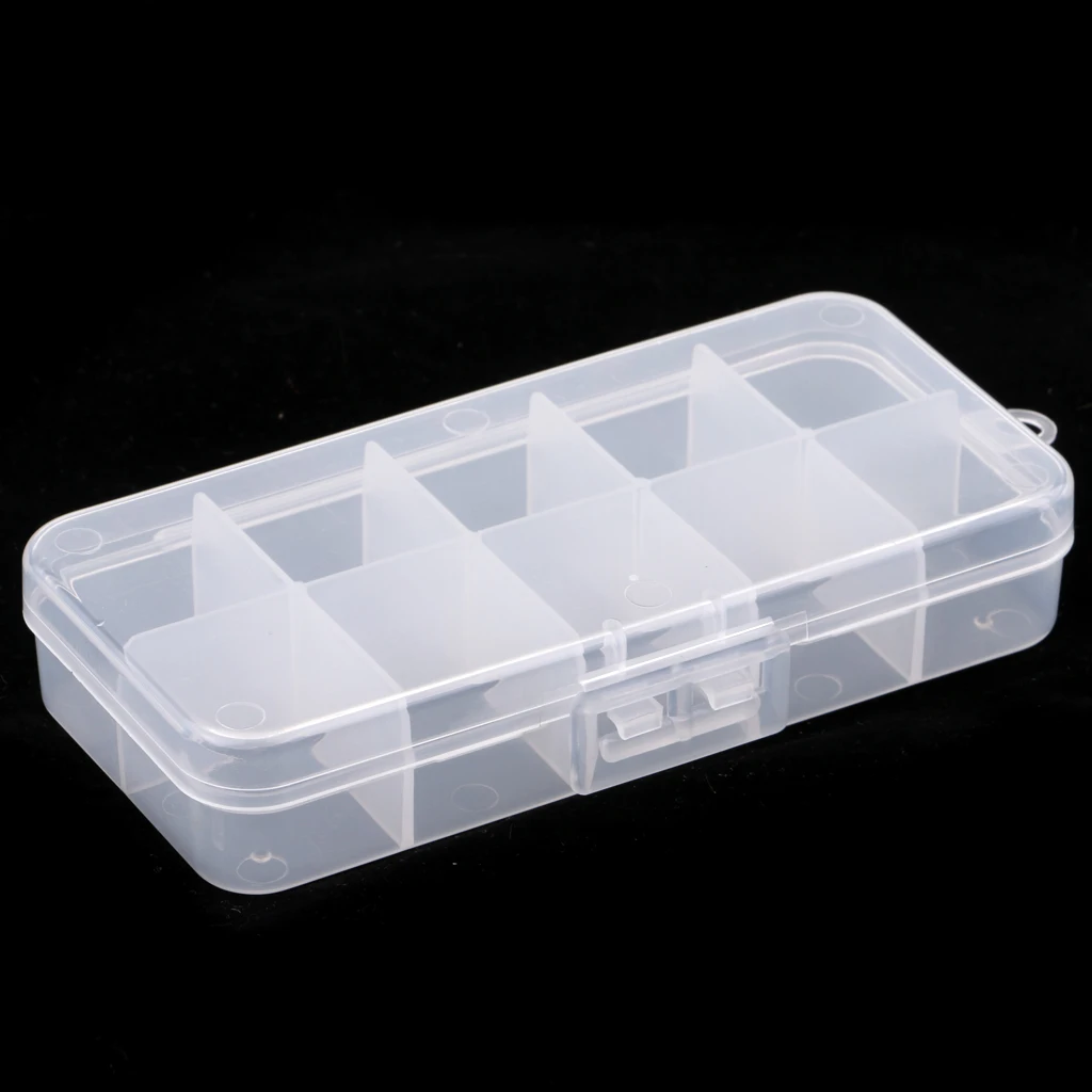Transparent 10 Compartments Fishing Lure Bait Box Fishing Bead Snap Jig Case Transparent 10 Compartments Fishing Lure Bait Box Fishing Bead Snap Jig Case