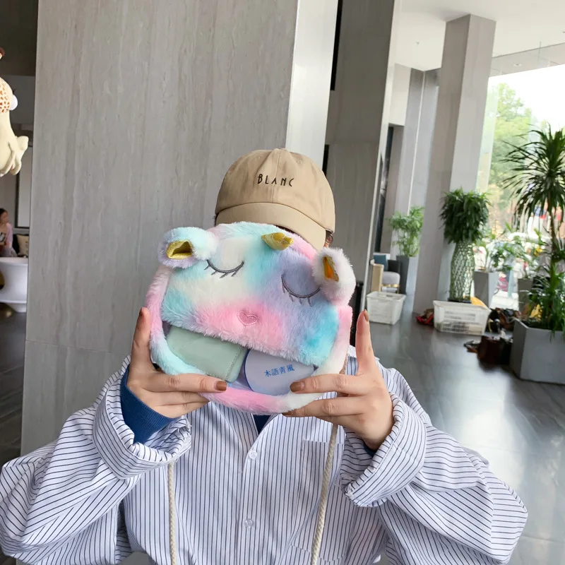 Радужная сумка на плечо единорога для девочек Ita плюшевая сумка-мессенджер милая