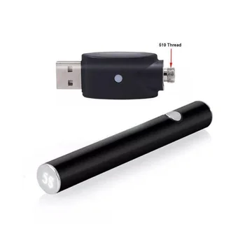 

50pcs Mjtech 510 Thread 5S VV Battery with Charger for Electronic Cigarette 15s Preheat Battery Evod Vape Pen Vaporizer