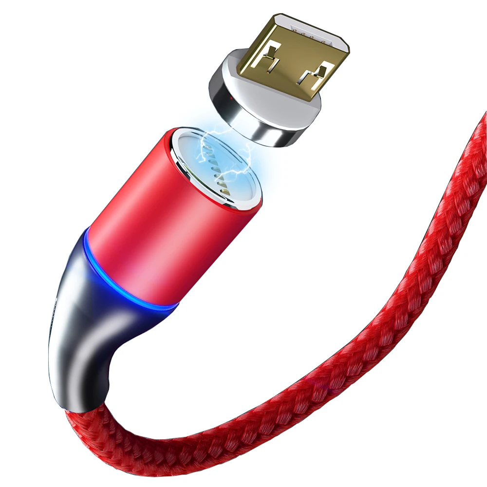 

1m 2m Magnetic Micro USB Cable For Samsung Android Mobile Phone 3A Fast Charging For Xiaomi Huawei Magnet Charger Wire Cord