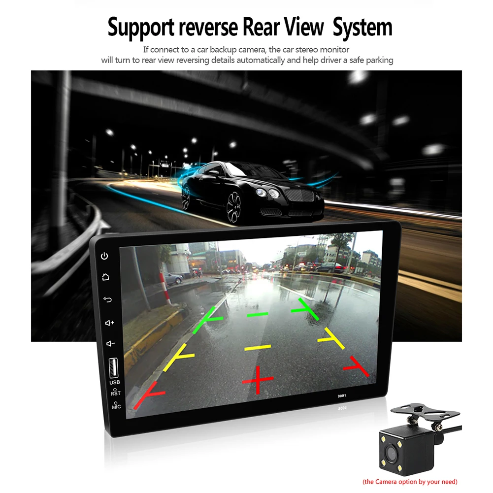 Автомагнитола 9 дюймов 1 din Android Bluetooth MP5 плеер TFT экран мультимедийный Wi Fi GPS FM