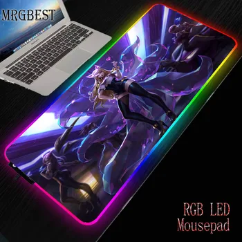 

ZSUXTC League of Legends KDA Women's Team Anime Large Gaming RGB Lockedge PadMouse Laptop USB LED Mouse Pad Game Console