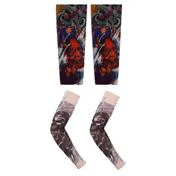 

Cooling Stretchy Tattoo Arm Sleeves UV Protect Arm Cover for Driving Cycling
