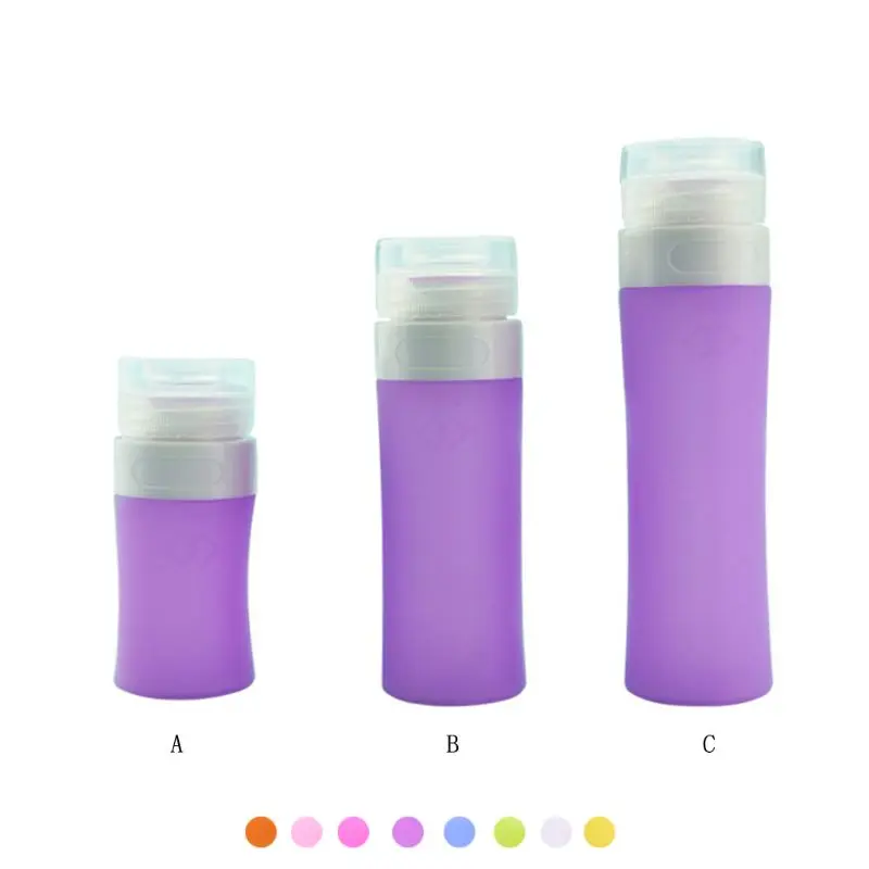 Silicone Refillable Empty Tube Squeezed Cosmetic Container Cream Lotion Plastic Bottle With Flip Cap Travel Portable 2