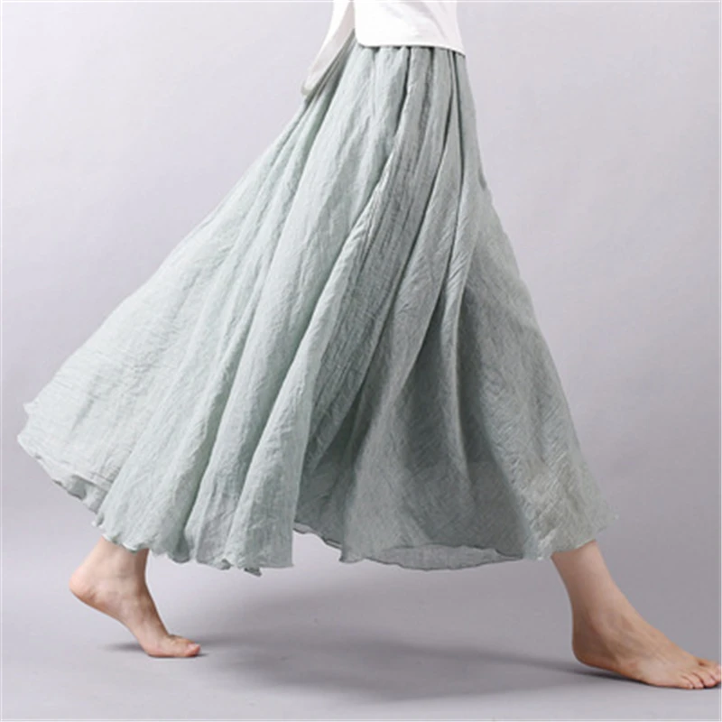 Льняные хлопковые повседневные юбки женские Faldas Mujer Moda модная длинная юбка Свободная удобная одежда vestido de festa Harajuku