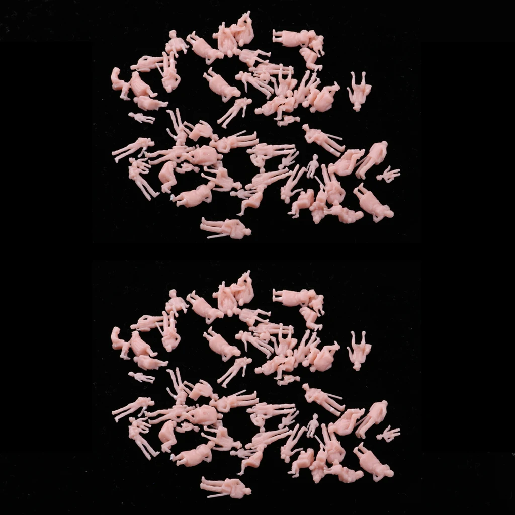 120pcs 1:87 HO Scale 15mm Human Unpainted People Figures ,Railway Street Models Sandtable Accessories