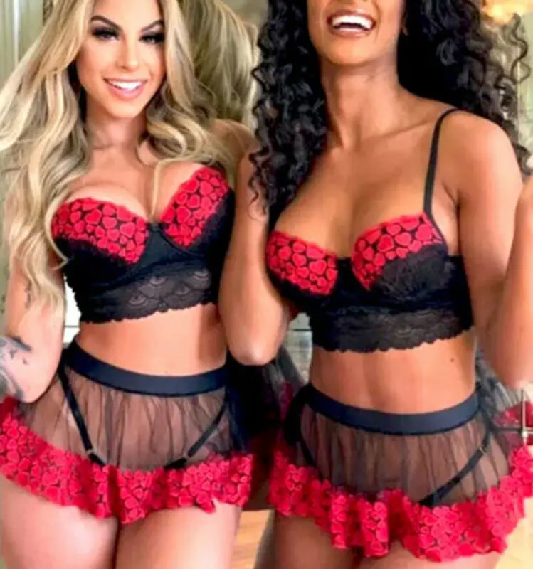 Latest Arrival Hot Fashion In Latest Arrival Women Sexy Lace Babydoll Thong Dress Underwear Peach Heart Pajamas