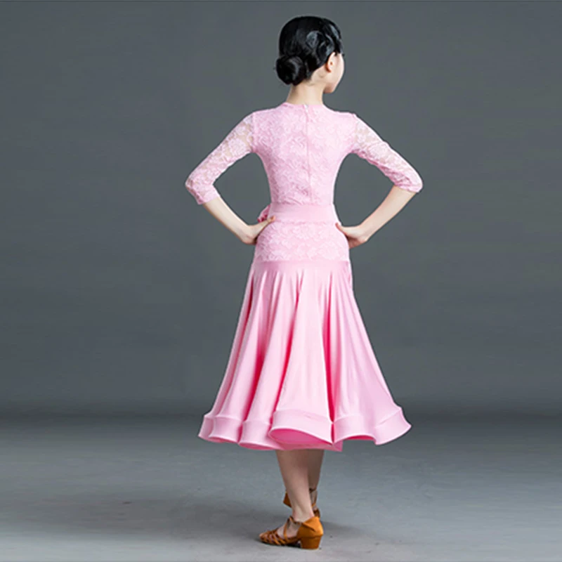 Ballroom dance costume leotard skirt outfit for girls waltz performance